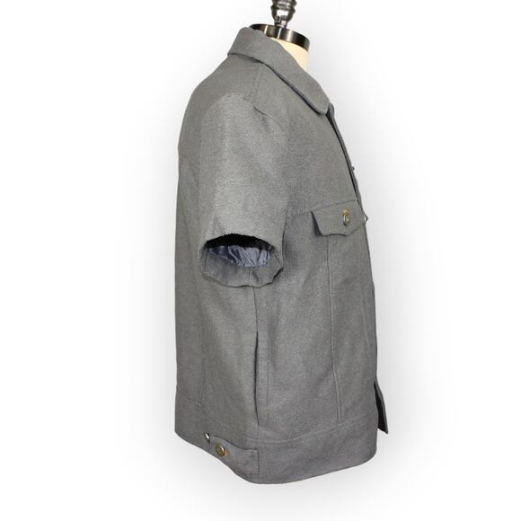 NEW DietStartsMonday_ (M) Trucker ShortSleeve ButtonUp Utility Shirt Jacket Grey - Picture 14 of 15